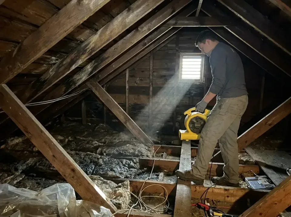 attic-water-damage-drying-proc-007 — frequently asked questions, Emergency Water Extraction & 24/7 Flood Response in Hunters…